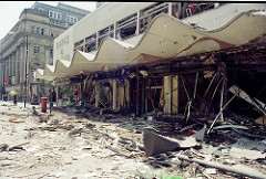 Manchester Arndale Bomb 1996 outside Marks & Spencer