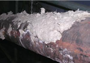 Asbestos pipe lagging
